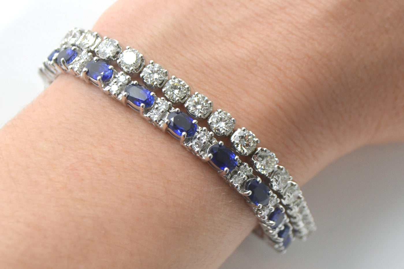 Sapphire and Diamond Tennis Bracelet