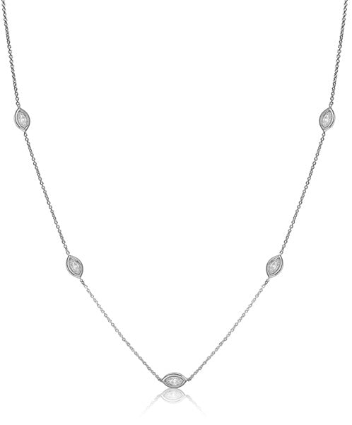 Lisa Nik Five Diamond Marquise Necklace
