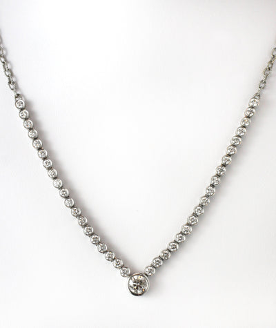 Gelin 1/4 CT. T.W. Diamond Three-Stone Necklace in 14K White Gold (F-G/SI2)  – Gelin Diamond