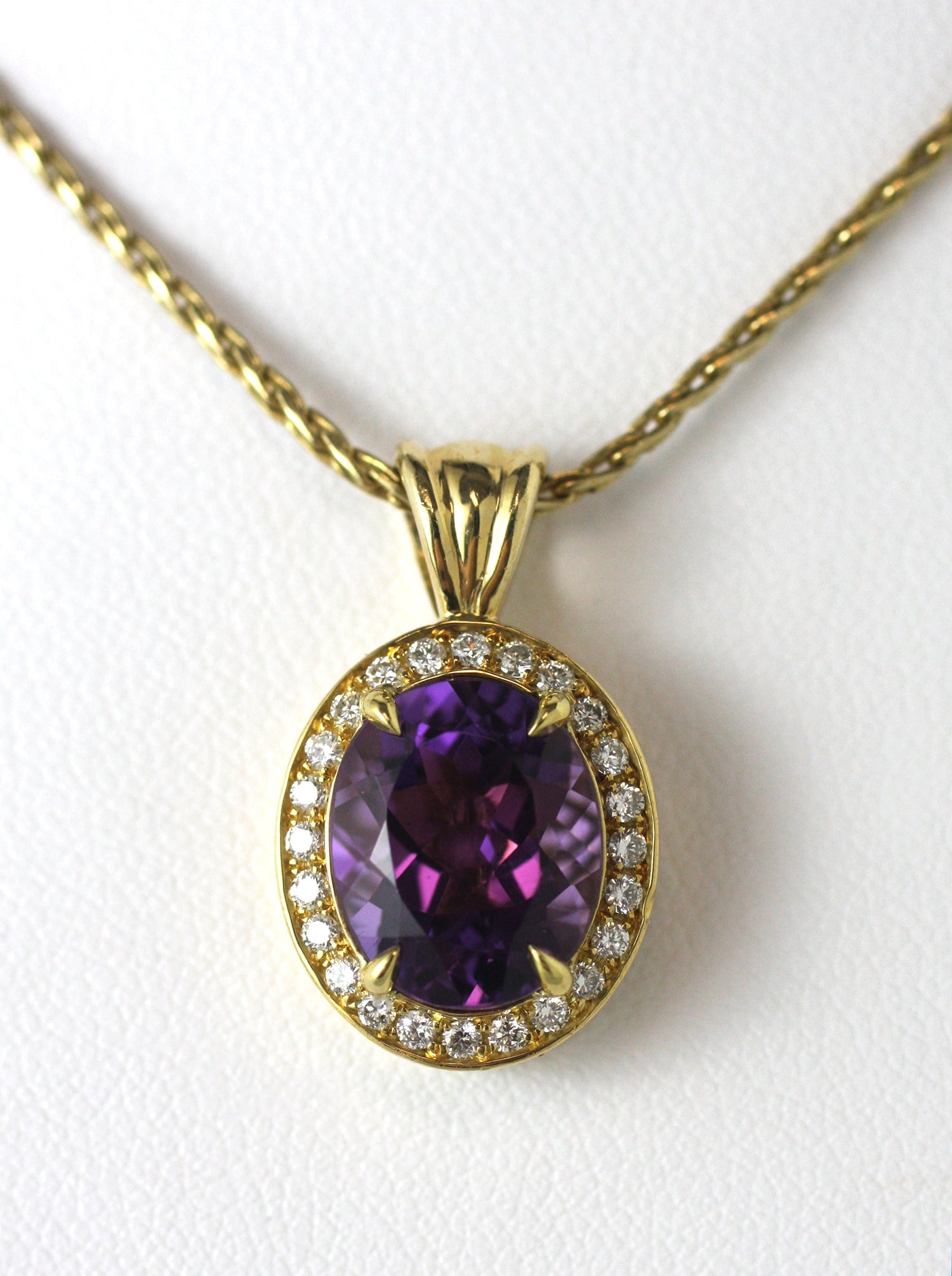 Amethyst & Diamond Pendant