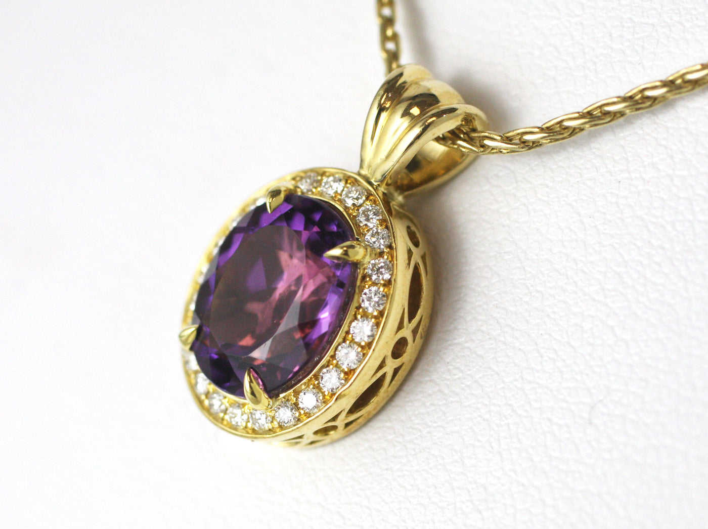 Amethyst & Diamond Pendant