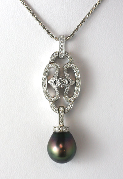 Diamond & Tahitian Pearl Necklace