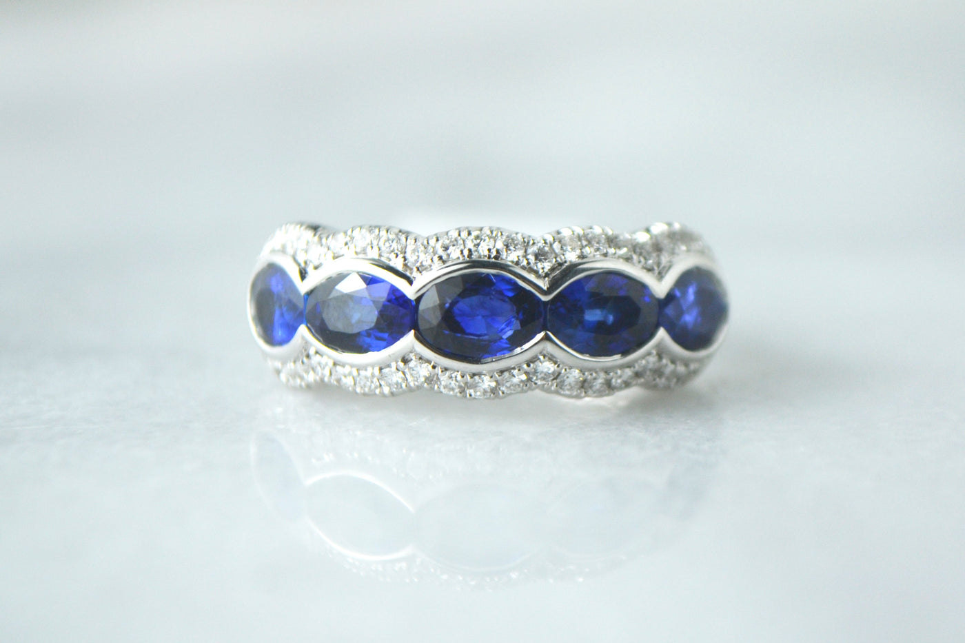 Sapphire and Pave Band