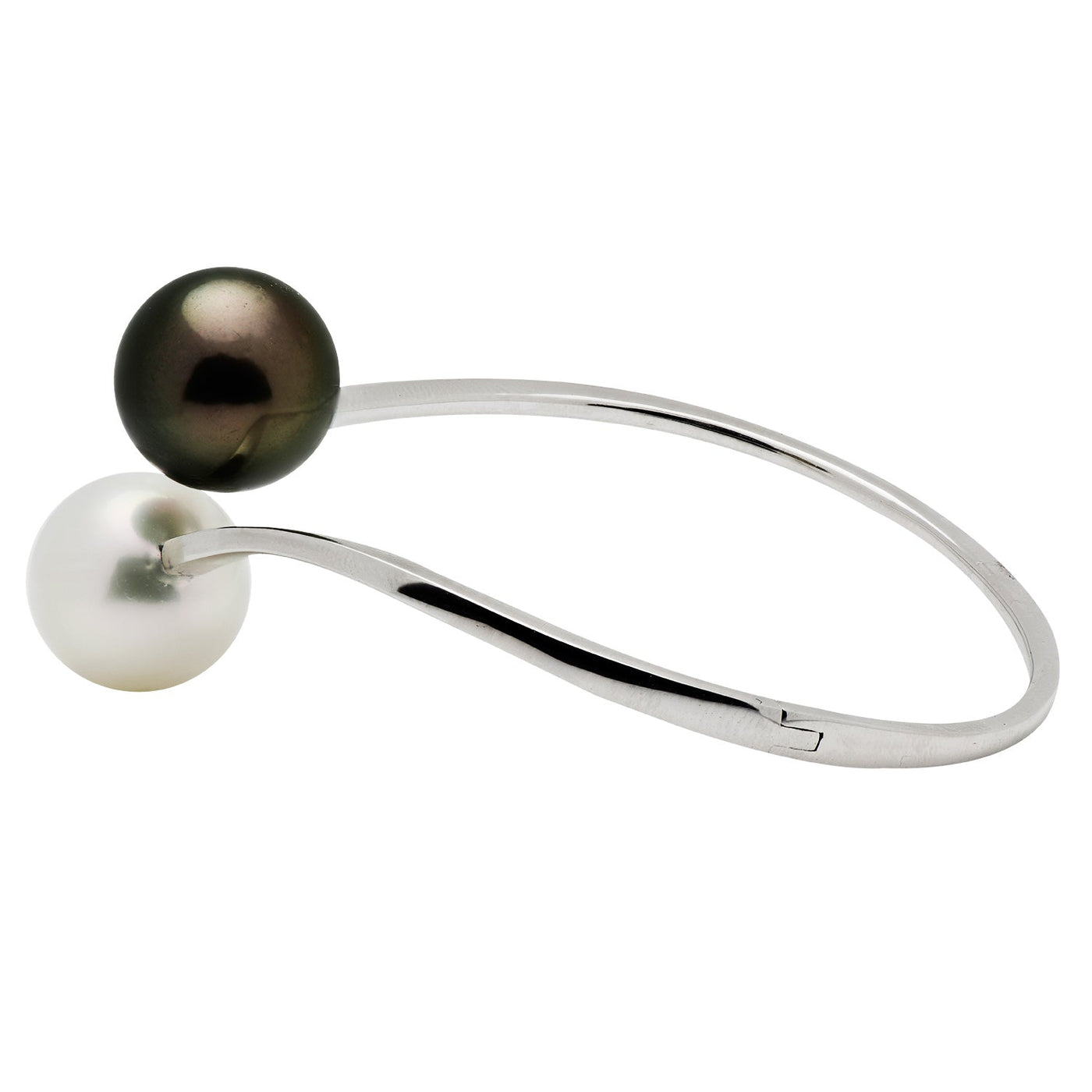 DSL 18k White Gold South Sea & Tahitian Pearl Bangle