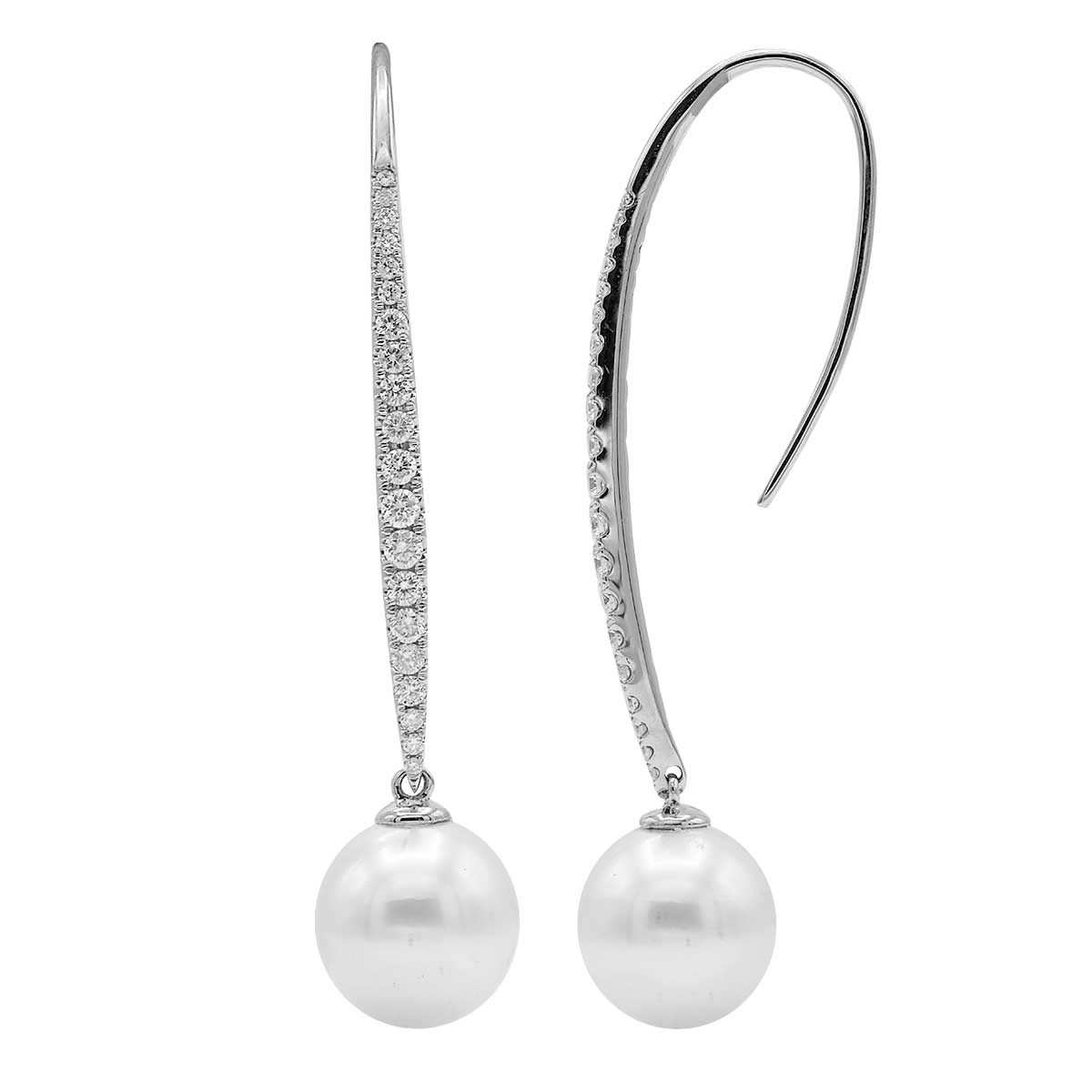 DSL South Sea Pearl & Diamond Drop Earrings