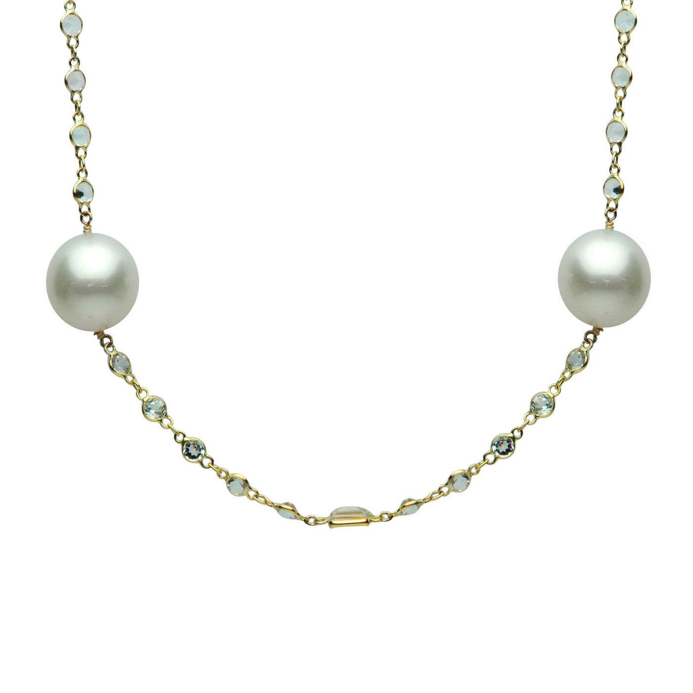 DSL White South Sea Pearl & White Topaz Necklace